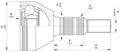 OPEN PARTS cvj544010 -  Шарнирный комплект, приводной вал